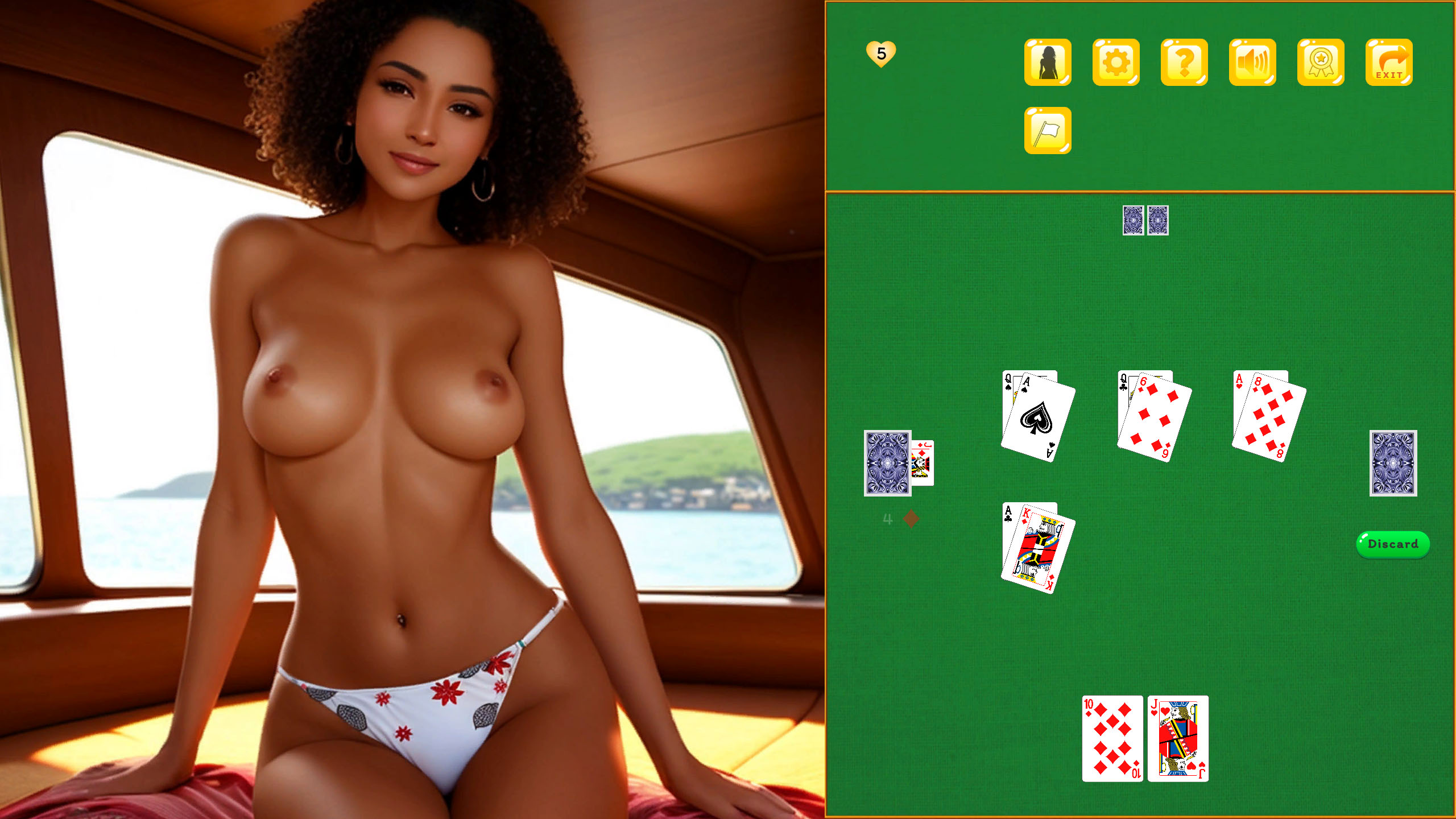 Durak 18+ screenshot of gameplay featuring a nude